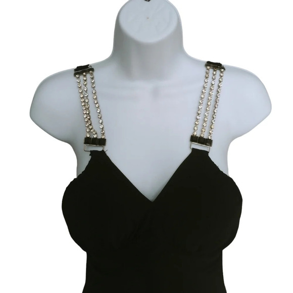 Il me Black  Formal Prom Dress with Rhinestone Straps S - Picture 2 of 9